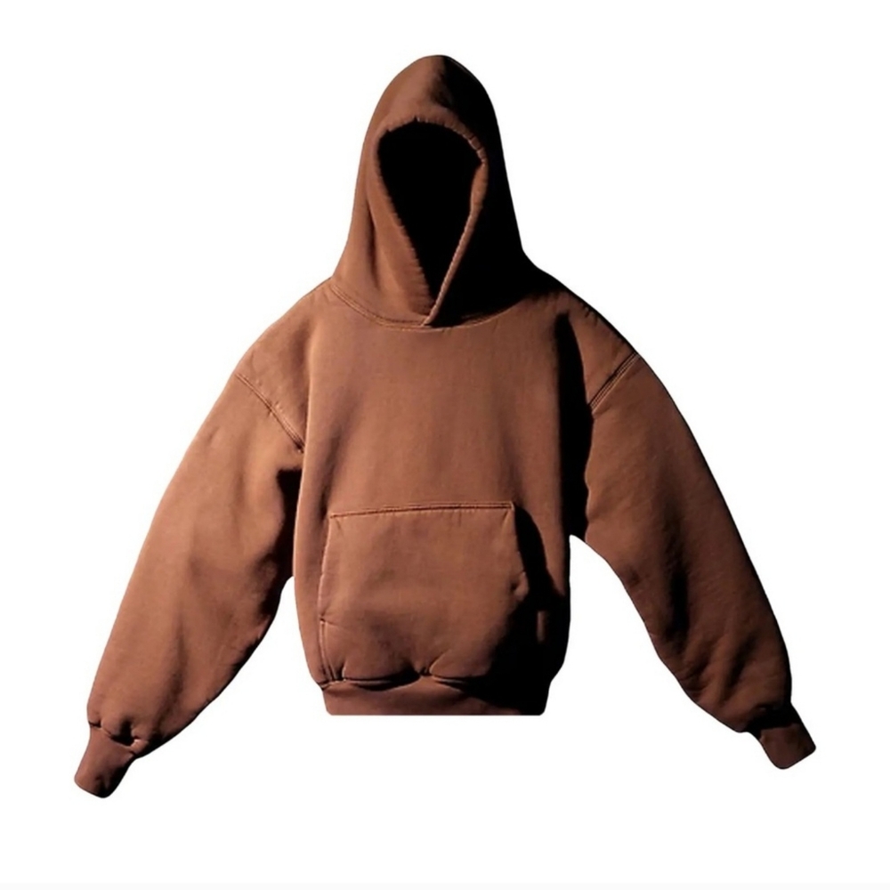Yeezy x Gap Kanye West Men's Double Layer Sweatshirt Hoodie Brown Small Unisex - Picture 12 of 12